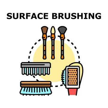Surface brushing with various cleaning and cosmetic tools Stock Illustration