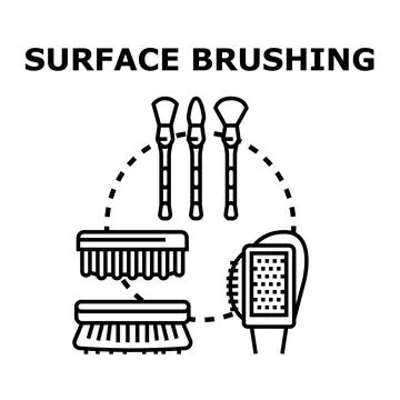 Surface brushing with various cleaning and cosmetic tools Stock Illustration