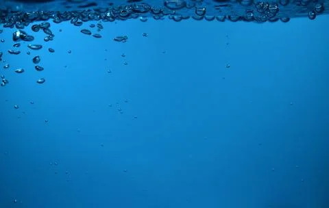 Surface Bubbles under Blue water back ground Copy space Foto stock