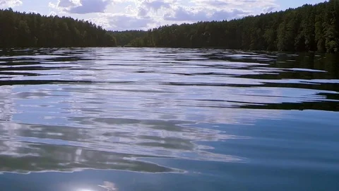 The surface of a calm lake on a sunny day Stock Footage 118009829