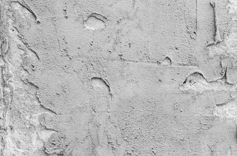 The surface of the cement wall is gray. Stock Photos