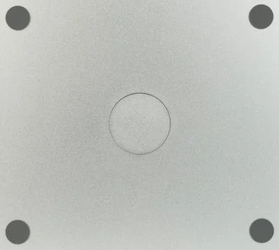Surface with central circle and four corner supports in minimalistic design Stock Photos