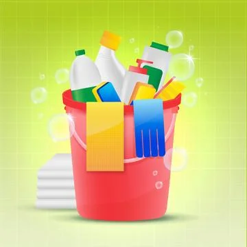Surface cleaning equipment pack Stock Illustration