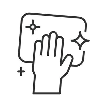 Surface cleaning icon in line design. surface wipe hygiene clean sanitation イラスト素材