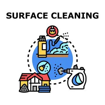 Surface cleaning vector concept applying various methods Иллюстрация