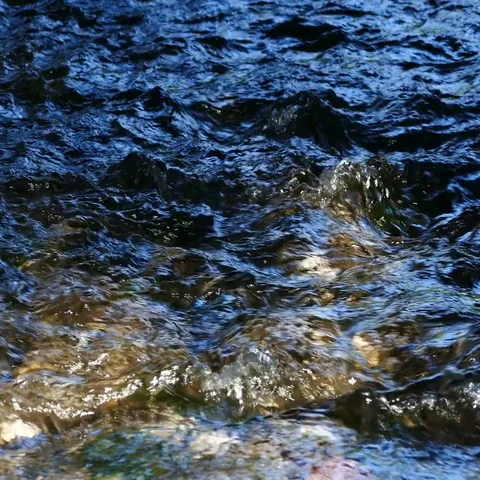 Surface of the clear mountain river Stock Footage 69574825