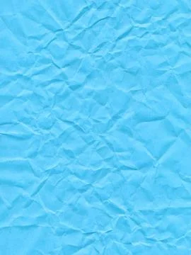 Surface of colored paper, sheet of crumpled light blue paper Stock Photos