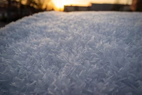 A surface is completely covered with ice crystals Foto stock