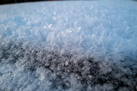 A surface is completely covered with ice crystals Foto stock