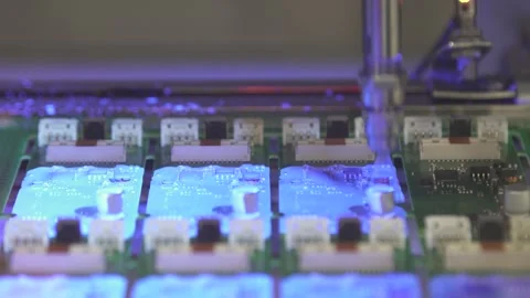 Surface conformal coating process. Coating machine. Automatic coating system Stock Footage 252534986