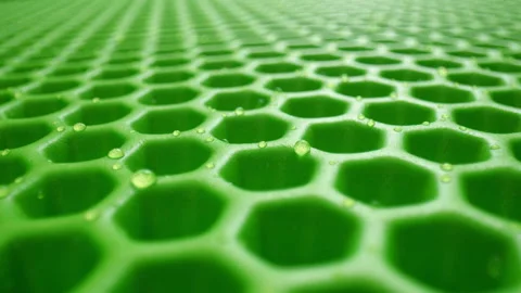 Surface consisting of hexagonal plates. Seamless looping Stock Footage 160197228