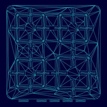 The surface of the cooker low poly triangulation triangulated polygonal elect Stock-Illustration