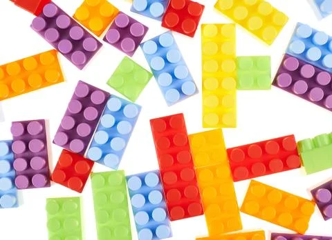 Surface covered with toy bricks Stock Photos