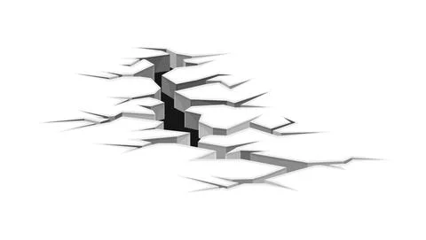 Surface crack. Black faults on ground, disaster or drought crevices vector Stock Illustration