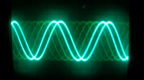 Surface with curves in movements  on the oscilloscope Stock Footage