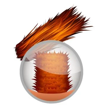 Surface of damaged hair under the microscope Stock Illustration