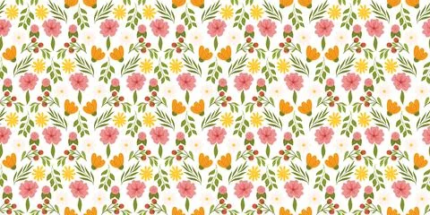 Surface design showcasing floral elements. Botanical-inspired repetitive fabric Stock Illustration