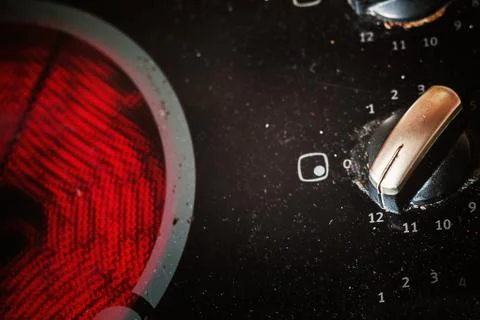 Surface of Dirty Stove 스톡 사진