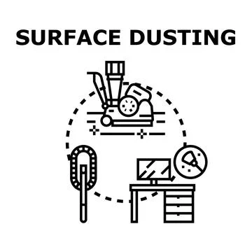 Surface dusting cleaning activity icon concept Stock Illustration