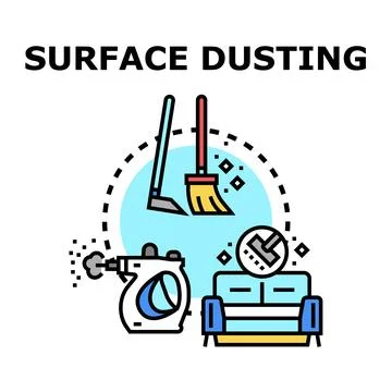 Surface dusting cleaning and hygiene service concept イラスト素材