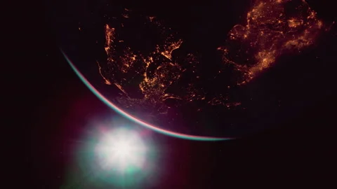 Surface of Earth planet in deep space Stock Footage 236405681