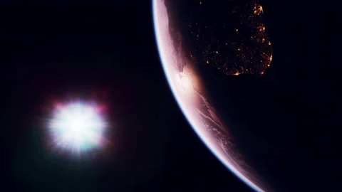 Surface of Earth planet in deep space Stock Footage 237609297