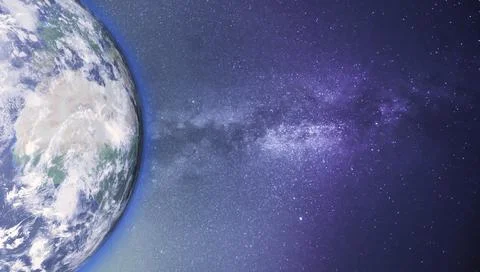 Surface of Earth planet in deep space. Outer dark space wallpaper. Night on Stock Illustration