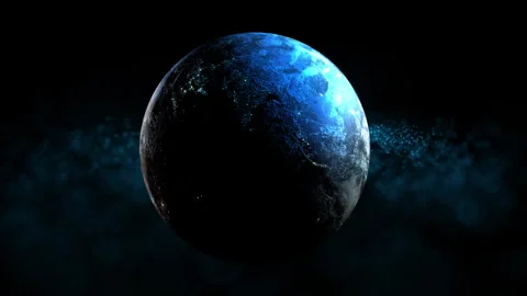 The surface of the earth is rotating in space. Stock Footage 247443309