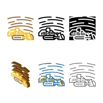 Surface edition mining color icon vector Stock Illustration