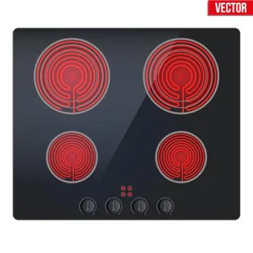Surface of electric hob Stock Illustration