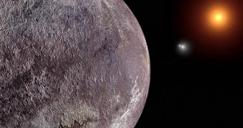 Surface of exoplanet Proxima Centauri b with Alpha Centauri binary star system Stock Footage 237883178