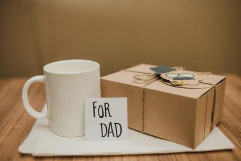 Surface with father s day gift mug. High quality and resolution beautiful p.. Stock Photos