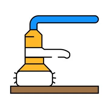 Surface finishing manufacturing engineer icon color illustration Illustrazione stock