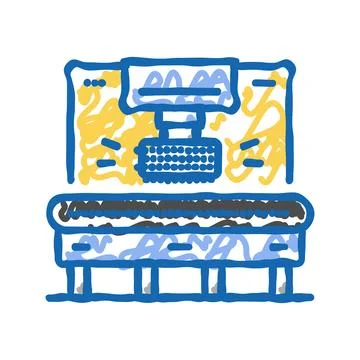 Surface finishing manufacturing engineer icon doodle illustration Illustrazione stock