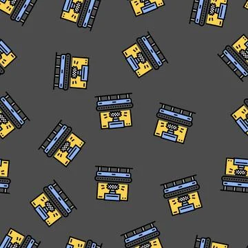 Surface finishing manufacturing engineer vector seamless pattern Illustrazione stock