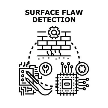 Surface flaw detection and quality control engineering Stock Illustration