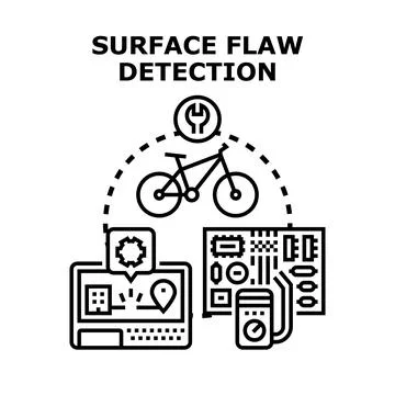Surface flaw detection diagnostic computer testing Stock Illustration