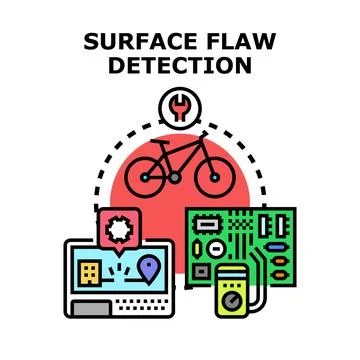 Surface flaw detection diagnostic computer testing 스톡 일러스트
