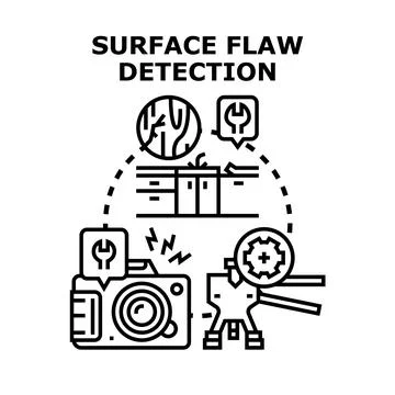 Surface flaw detection method checking material quality Stock-Illustration