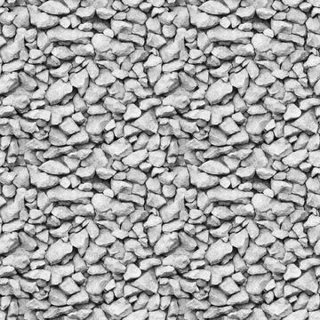 Surface of gray rubble, stone texture. 3D rendering. Seamless background Stock Photos