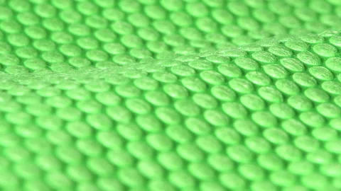 Surface of The green fabric with circle tracery with stripe and curly convex. Stock Footage 143367902