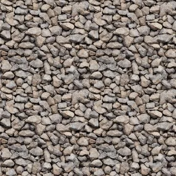 Surface of hematite rubble, stone texture. 3D rendering. Seamless background Stock Photos