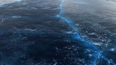 Surface of the ice crust 3D animation of the movement of the camera above the Stock-Footage 118242907