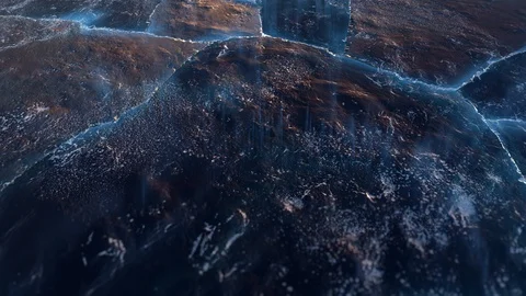 Surface of the ice crust 3D animation of the movement of the camera above the Stock-Footage 118242927