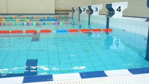 The surface of an indoor pool Stock-Footage 95317684