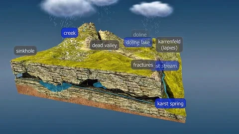 Surface karst formation Stock Footage 310624834