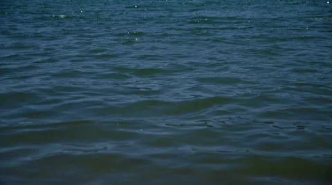 Surface of Lake, waves ride to shore, continued HD Video stock 36987346