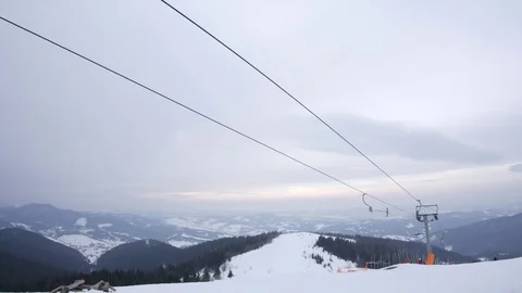 Surface lift in the Carpathians. Video stock 73073206