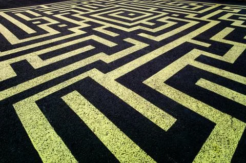 Surface made up of several black and light green rectangular patterns Stock Photos