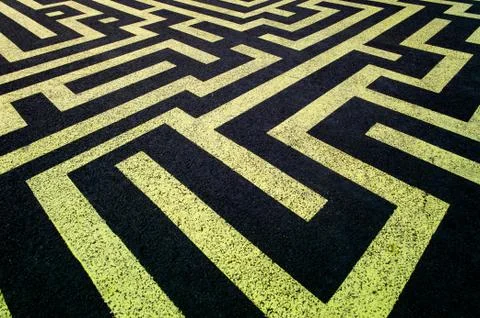 Surface made up of several black and light green rectangular patterns Stock Photos